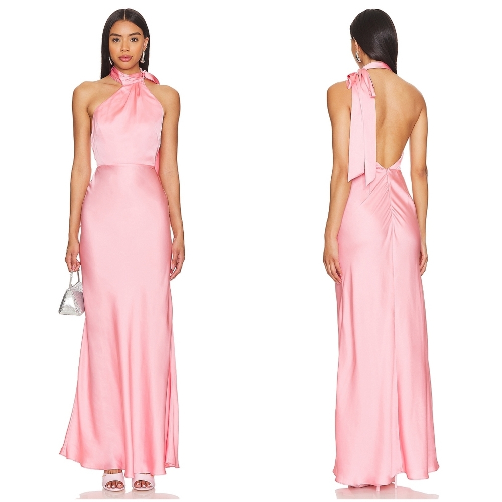 Lovers + Friends Albie Gown Peach Pink Large NWT New